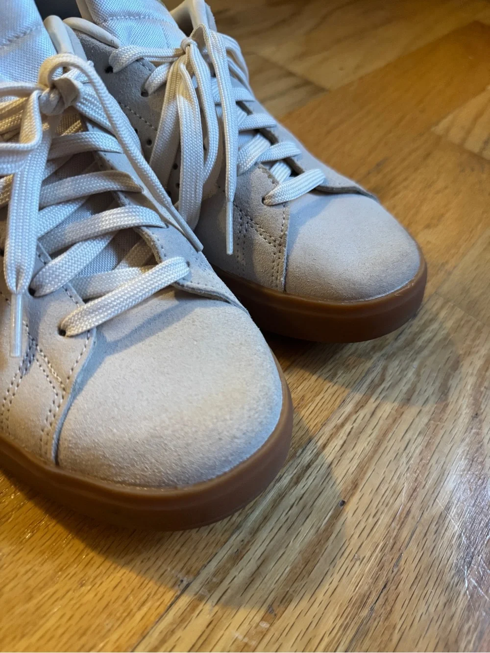 Adidas Women’s Cheetah Tan Suede Sneaker with Gum Sole Size 8